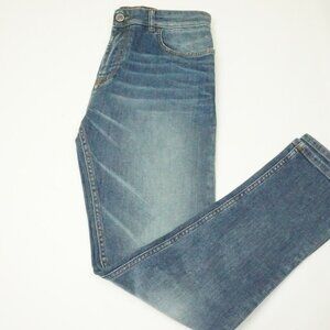 Isaia Napoli Blue Jeans Washed Cotton Blend Mens Denim Jeans Sz 48R Brand New